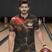 Load image into Gallery viewer, Orange Thunder Lightning Custom Cobra Snake Bowling Polo Shirts For Men, Bowling Team Shirt IPHW8897