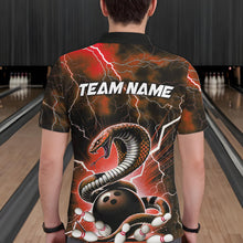 Load image into Gallery viewer, Orange Thunder Lightning Custom Cobra Snake Bowling Polo Shirts For Men, Bowling Team Shirt IPHW8897