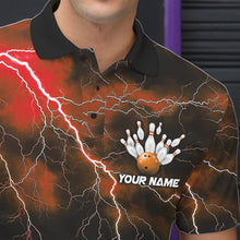 Load image into Gallery viewer, Orange Thunder Lightning Custom Cobra Snake Bowling Polo Shirts For Men, Bowling Team Shirt IPHW8897