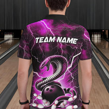 Load image into Gallery viewer, Pink Thunder Lightning Custom Cobra Snake Bowling Polo Shirts For Men, Bowling Team Shirt IPHW8899