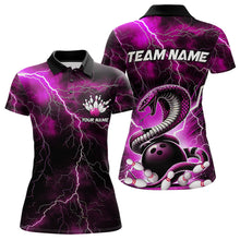 Load image into Gallery viewer, Pink Thunder Lightning Custom Cobra Snake Bowling Polo Shirts For Women, Bowling Team Shirt IPHW8899