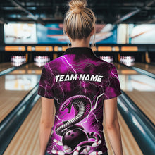 Load image into Gallery viewer, Pink Thunder Lightning Custom Cobra Snake Bowling Women Quarter-Zip Shirts, Team Shirt IPHW8899