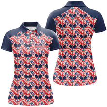 Load image into Gallery viewer, Custom American Flag Pickleball Ladies Polo Shirts, Patriotic Pickleball Jerseys For Team IPHW6939