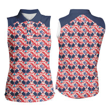 Load image into Gallery viewer, Custom American Flag Pickleball Ladies Polo Shirts, Patriotic Pickleball Jerseys For Team IPHW6939