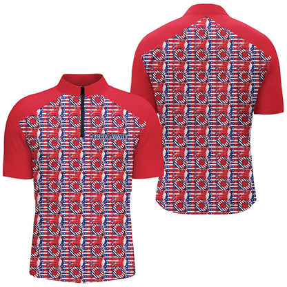 Custom American Flag Pickleball Polo Shirts For Men, Patriotic Pickleball Jerseys For Team IPHW6942