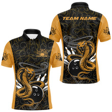 Load image into Gallery viewer, Custom Yellow Cobra Snake Bowling Team Men Polo Shirts, Bowling Pattern Shirt IPHW9703