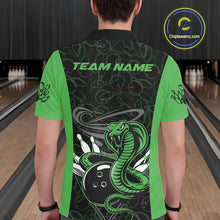 Load image into Gallery viewer, Custom Green Cobra Snake Bowling Team Men Polo Shirts, Bowling Pattern Shirt IPHW9704