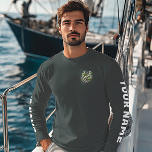 Custom St Patrick's Day Shamprock Largemouth Bass Long Sleeve Tournament Fishing Shirts IPHW8390