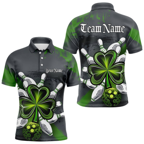 Custom Celtic Shamprock St Patricks Bowling Polo Team Shirts For Men, Lucky Bowling Jerseys IPHW8590