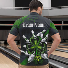 Load image into Gallery viewer, Custom Celtic Shamprock St Patricks Bowling Quarter-Zip Team Shirts For Men, Lucky Bowling Jerseys IPHW8590