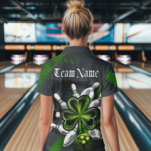 Load image into Gallery viewer, Custom Celtic Shamprock St Patricks Bowling Womens Quarter-Zip Shirt, Lucky Bowling Jerseys IPHW8590