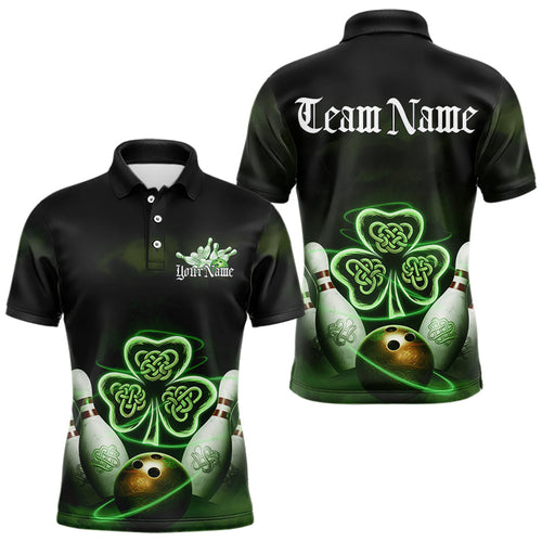 Custom Celtic Saint Patricks Day Bowling Polo Shirts For Men, Bowling Tournament Shirt IPHW8592