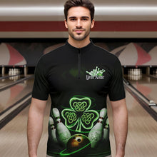 Load image into Gallery viewer, Custom Celtic Saint Patricks Day Bowling Quarter-Zip Shirts For Men, Bowling Tournament Shirt IPHW8592