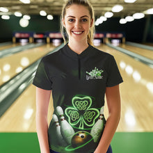 Load image into Gallery viewer, Custom Celtic Saint Patricks Bowling Womens Quarter-Zip Shirts, Bowling Tournament Shirt IPHW8592