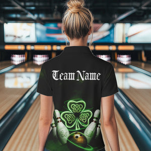 Custom Celtic Saint Patricks Bowling Womens Quarter-Zip Shirts, Bowling Tournament Shirt IPHW8592