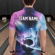Load image into Gallery viewer, Custom Galaxy Bowling Team Men Polo Shirts, Holographic Bowling Jersey Bowling League Shirt IPHW8904