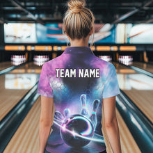 Load image into Gallery viewer, Custom Galaxy Bowling Team Women Polo Shirts, Holographic Bowling Jersey IPHW8904