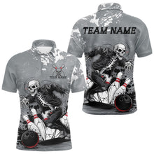 Load image into Gallery viewer, Custom Rock Style Skull Bowling Polo Shirts For Men, Funny Skeleton Bowlers Outfit IPHW8906
