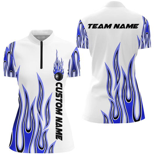 Personalized Flame Bowling Shirts For Women, Bowling Ball Custom Bowling Team Shirt IPHW4981