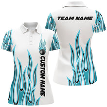 Load image into Gallery viewer, Personalized Flame Bowling Shirts For Women, Bowling Ball Custom Bowling Team Shirt IPHW4982