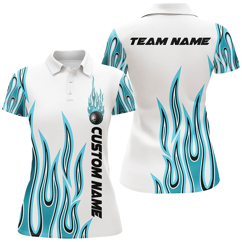 Personalized Flame Bowling Shirts For Women, Bowling Ball Custom Bowling Team Shirt IPHW4982