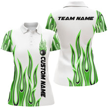 Load image into Gallery viewer, Personalized Flame Bowling Shirts For Women, Bowling Ball Custom Bowling Team Shirt IPHW4983