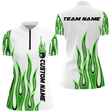 Load image into Gallery viewer, Personalized Flame Bowling Shirts For Women, Bowling Ball Custom Bowling Team Shirt IPHW4983