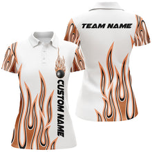 Load image into Gallery viewer, Personalized Flame Bowling Shirts For Women, Bowling Ball Custom Bowling Team Shirt IPHW4984