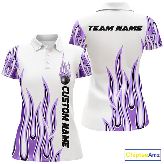 Personalized Flame Bowling Shirts For Women, Bowling Ball Custom Bowling Team Shirt IPHW4986