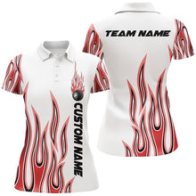 Load image into Gallery viewer, Personalized Flame Bowling Shirts For Women, Bowling Ball Custom Bowling Team Shirt IPHW4987