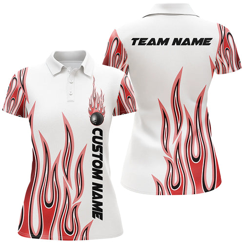 Personalized Flame Bowling Shirts For Women, Bowling Ball Custom Bowling Team Shirt IPHW4987