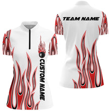 Load image into Gallery viewer, Personalized Flame Bowling Shirts For Women, Bowling Ball Custom Bowling Team Shirt IPHW4987