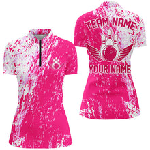 Load image into Gallery viewer, Personalized Bowling Shirts For Women, Team Bowling Jerseys Bowling Pin |Pink IPHW4999