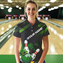 Load image into Gallery viewer, Custom St Patricks Day Bowling Jerseys, Saint Paddy Days Bowling Team Polo Shirts For Women IPHW8600