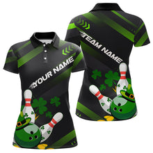 Load image into Gallery viewer, Custom St Patricks Day Bowling Jerseys, Saint Paddy Days Bowling Team Polo Shirts For Women IPHW8600