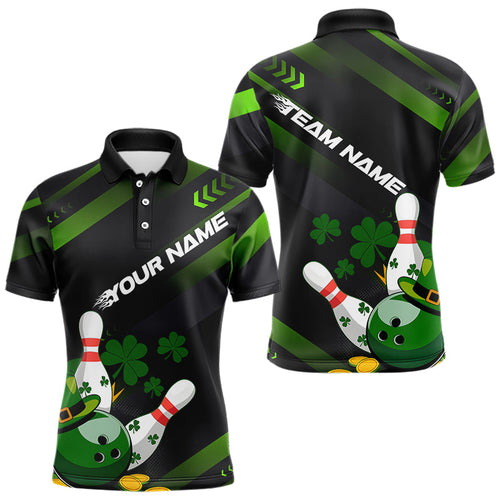 Custom St Patricks Day Bowling Jerseys, Saint Paddy Days Bowling Team Polo Shirts For Men IPHW8600