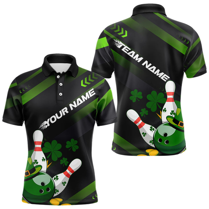 Custom St Patricks Day Bowling Jerseys, Saint Paddy Days Bowling Team Polo Shirts For Men IPHW8600