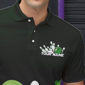 Custom Lucky St Patricks Bowling Polo Shirts For Men, Saint Paddys Shamprock Bowling Outfits IPHW8602