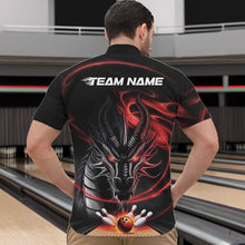 Load image into Gallery viewer, Custom Black And Red Flame Dragon Bowling Team Men Quarter-Zip Shirts, Bowling League Shirt IPHW8911