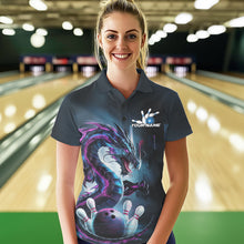 Load image into Gallery viewer, Custom Futuristic Style Dragon Bowling Polo Shirts For Women, Dragon Bowling Outfits IPHW8914