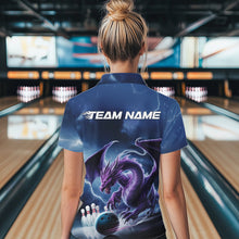 Load image into Gallery viewer, Custom Blue Thunder Lightning Purple Dragon Bowling Team Women Quarter-Zip Shirts IPHW8915