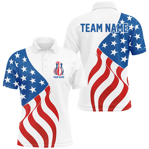 American Flag Bowling Pins Custom Bowling Team Shirts Men And Women, Patriotic Bowling Jerseys IPHW6610