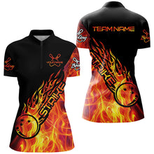 Load image into Gallery viewer, Custom Flame Bowling Shirts For Women, Bowling Team Shirts Bowling Strike IPHW7154