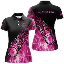 Load image into Gallery viewer, Custom Pink Flame Bowling Shirts For Women, Bowling Team Shirts Bowling Strike IPHW7156