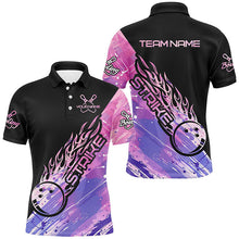 Load image into Gallery viewer, Pink And Purple Custom Bowling Shirts For Men, Bowling Team Shirts Bowling Strike IPHW7157