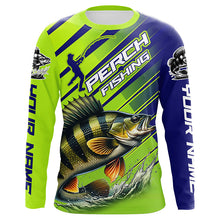 Load image into Gallery viewer, Custom Perch Fishing Uv Protection Long Sleeve Shirts, Perch Tournament Fishing Shirt IPHW7179