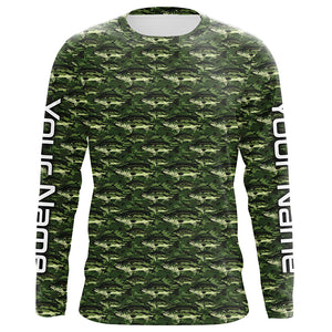 Largemouth Bass Fishing Camo Custom Long Sleeve Fishing Shirts, Bass Tournament Shirt IPHW5782