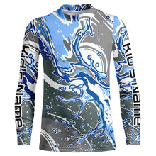 Load image into Gallery viewer, Water Splashing Camo Uv Protection Long Sleeve Fishing Shirts, Custom Performance Fishing Shirts IPHW5783