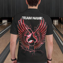 Load image into Gallery viewer, Red Thunder Lightning Bowling Wings Custom Bowling Team Polo Shirts For Men IPHW8394