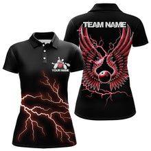 Load image into Gallery viewer, Red Thunder Lightning Bowling Wings Custom Bowling Team Polo Shirts For Women IPHW8394